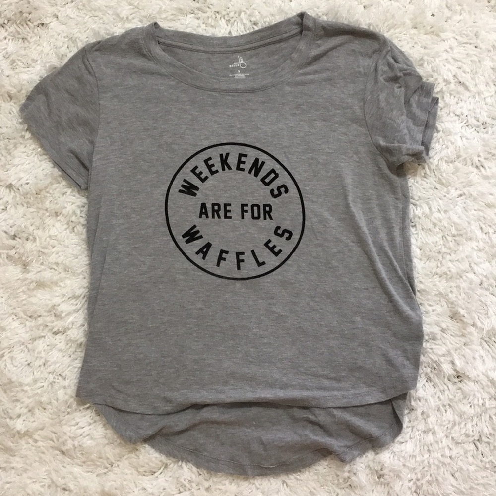 “weekends are for waffles” graphic tee